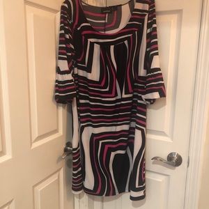 Avenue Mid Length Dress 3/4 Length Sleeves Soft Stretch Fabric